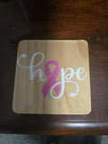 She Fought, She Won! — Personalized Breast Cancer Awareness Memory Coasters