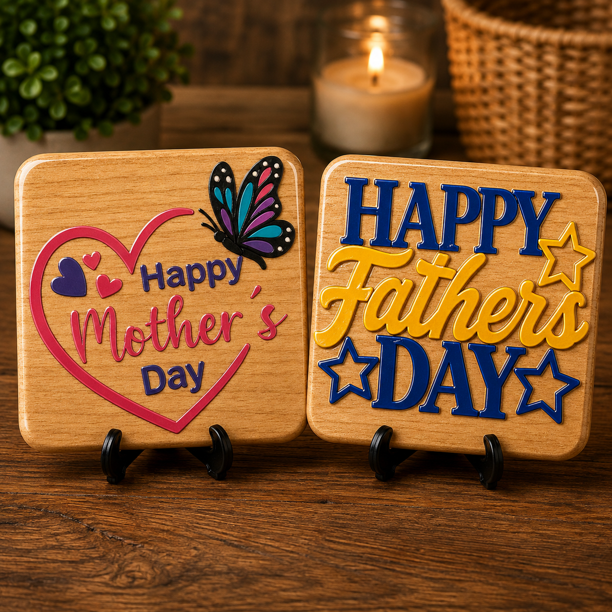 Mom & Dad Memory Coasters — Personalized Keepsake Set