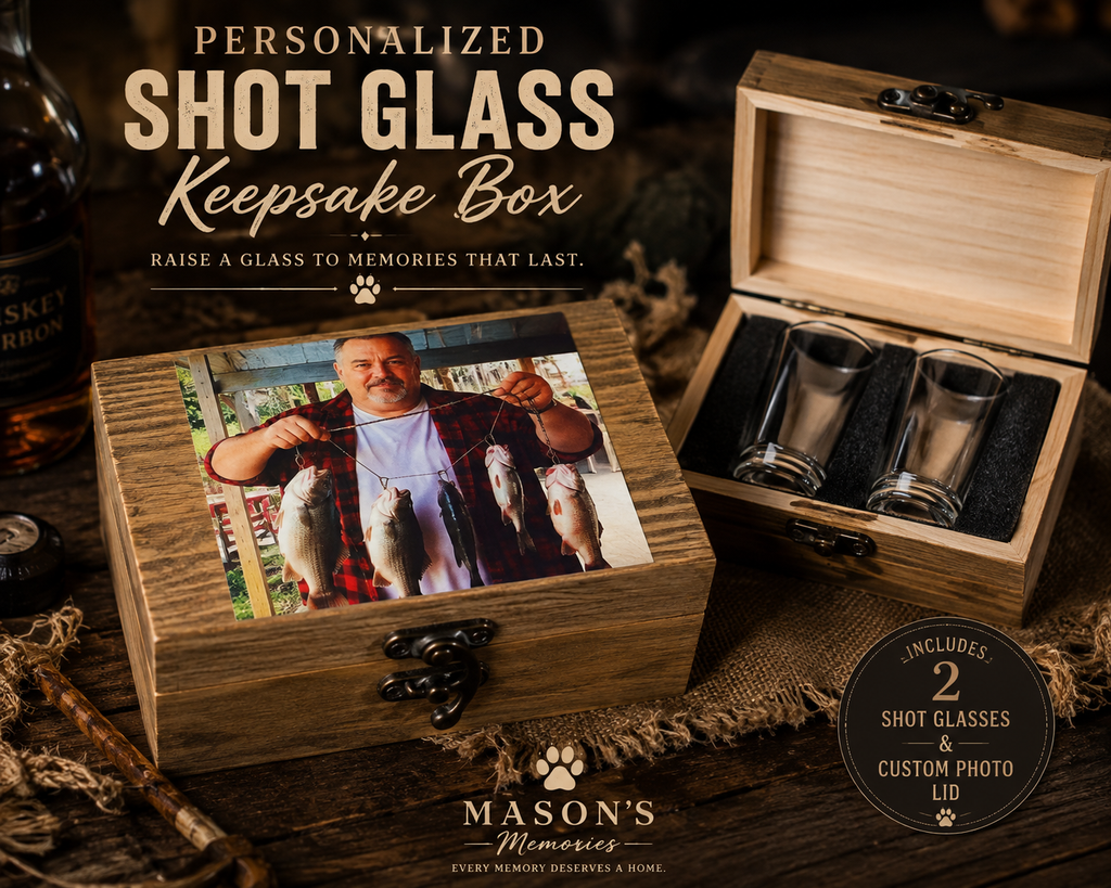 Personalized Shot Glass Keepsake Box