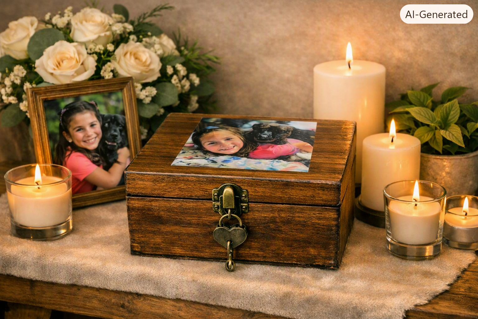 The Lucy Box — Elegant Pet Memorial Keepsake with Heart-Lock