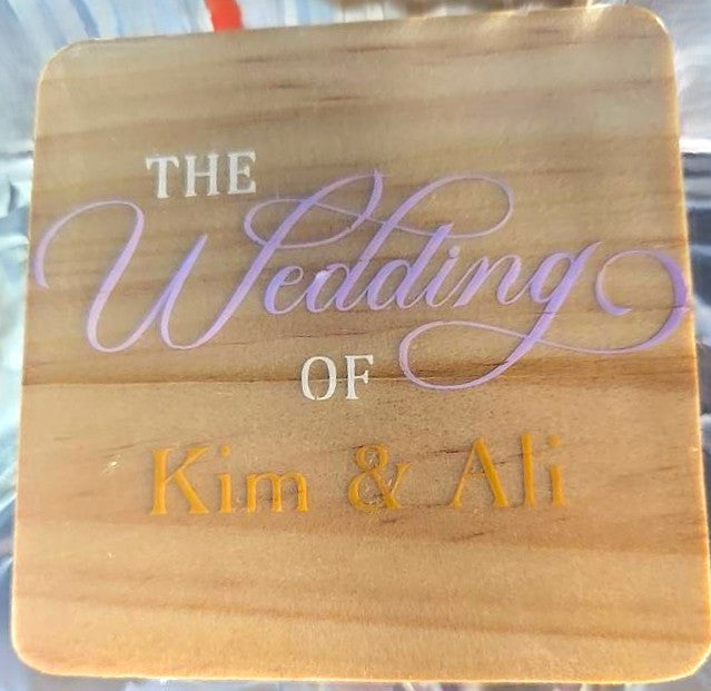 Personalized Wedding Memory Coasters – Hand-Painted 3-Piece Keepsake Set