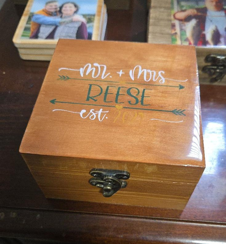Personalized Wedding Memory Coasters – Hand-Painted 3-Piece Keepsake Set