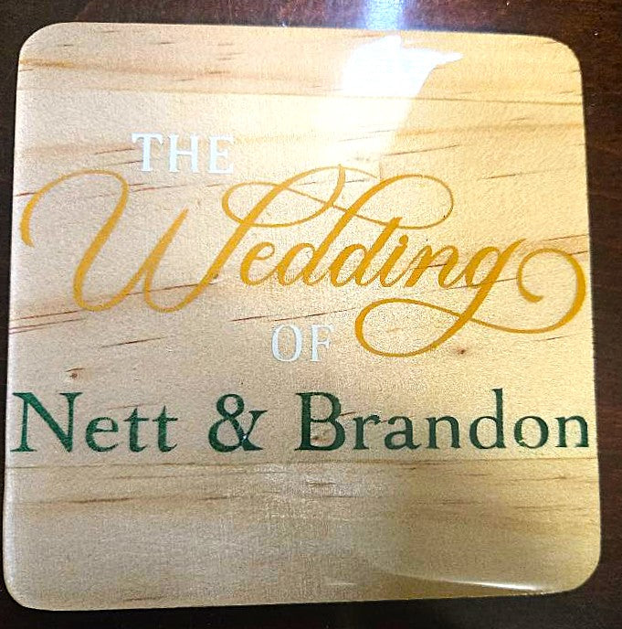 Personalized Wedding Memory Coasters – Hand-Painted 3-Piece Keepsake Set